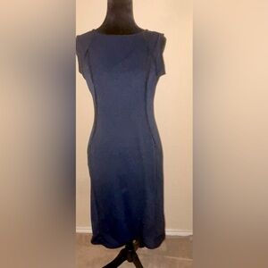 Employ Navy Blue Fitted Sleeveless Dress - Small